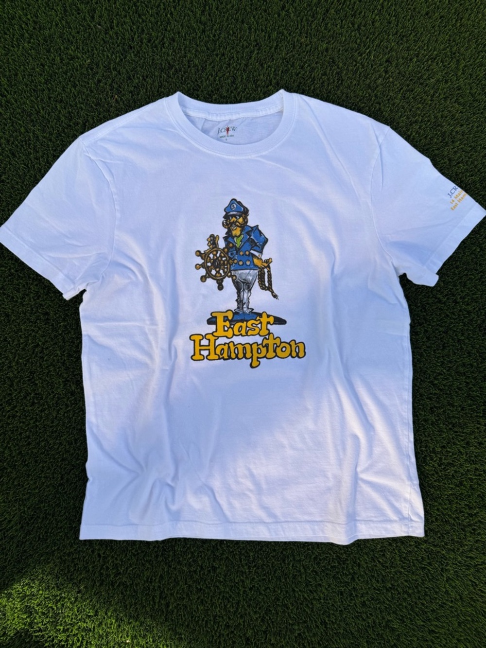 JCrew - East Hampton Nautical Graphic Tee - White with Yellow & Blue